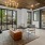 a living room with a large glass door
